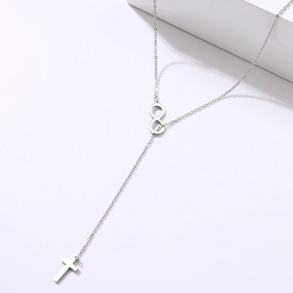 Dainty Cross Shape Link Necklace